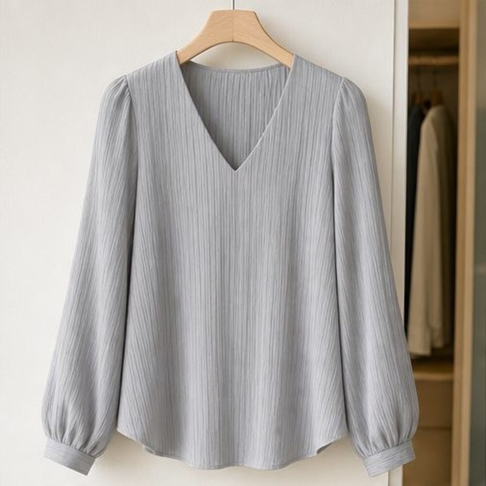 Olive Pleated Blouse